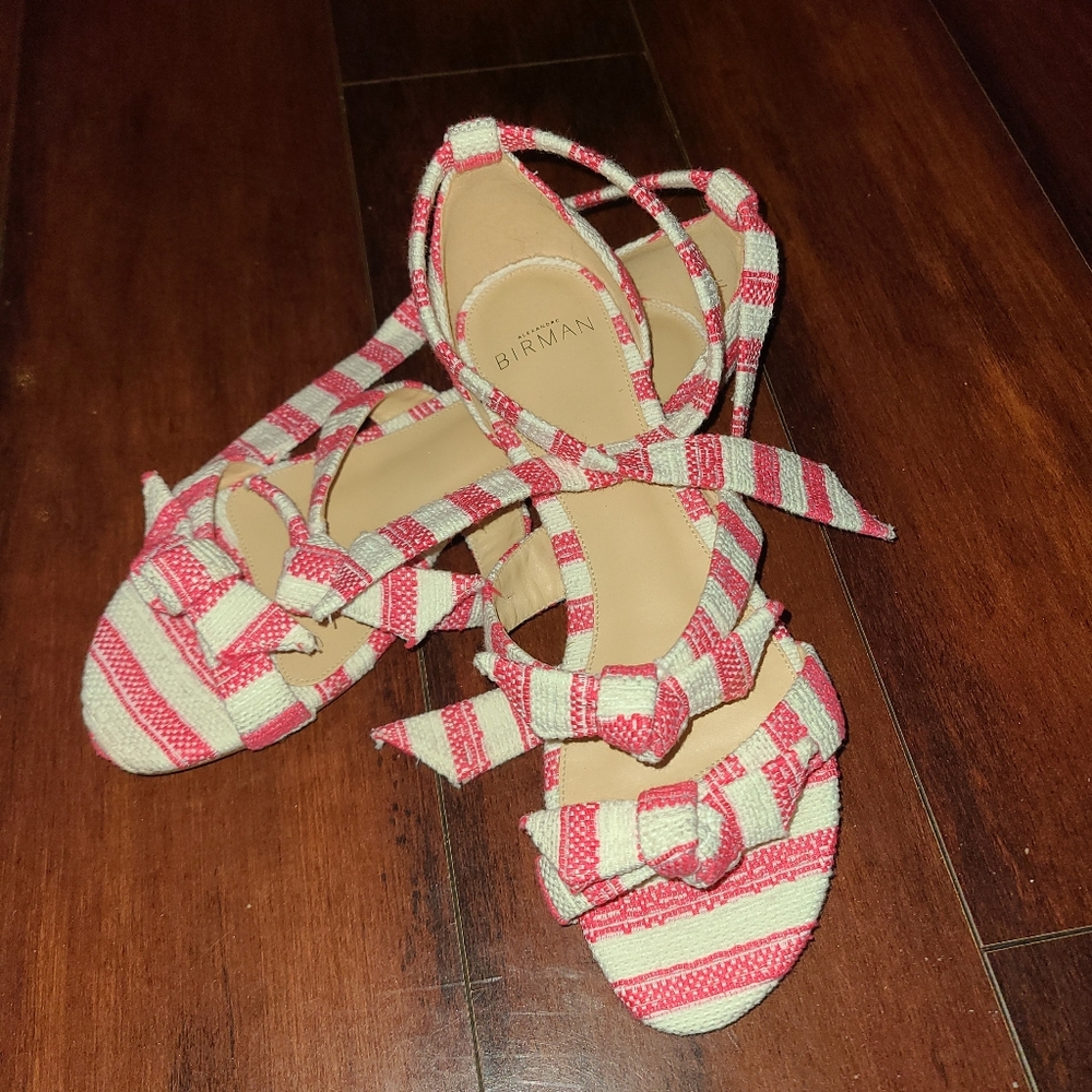 Alexandre Birman Red and White Stripped Sandals Sz 6.5